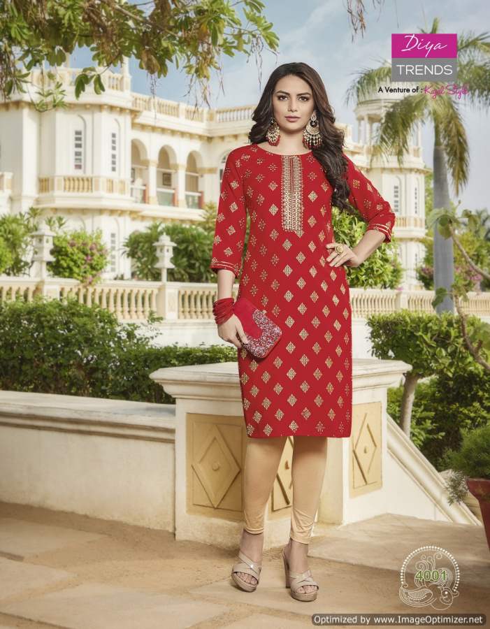Victorias 4 Heavy Rayon Regular Wear Embroidery Kurti Collection